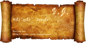 Vágó Jenő névjegykártya